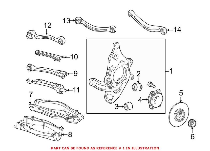 Mercedes Suspension Knuckle - Rear Driver Left 2053500141